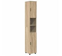Meuble de salle de bain haut - vidaXL - Chêne Sonoma - Bois d'ingénierie - 30x35x192 cm - 2 portes - Étagères ajustables