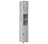 Meuble de salle de bain haut - vidaXL - Sonoma gris - Bois d'ingénierie - 30x35x192 cm - 2 portes - Étagères ajustables