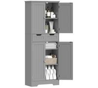 Meuble de salle de bain - HOMCOM - tiroir, placard à portes, étagère réglable - 60 x 30 x 160 cm - gris