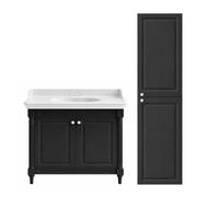 Meuble de salle de bain JACOB DELAFON Cléo 1889 Gris Intense + plan vasque 3 trous + colonne droite