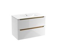 Meuble de salle de bain MDF avec lavabo Naturel Stilla 80x60x45 cm blanc (STILLAD08057U1)