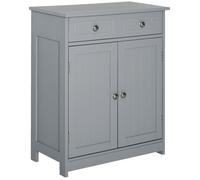 kleankin Buffet Meuble de rangement sur pied salle de bain 2 portes 2 tiroirs - dim. 60l x 30P x 75H cm - gris Aosom France
