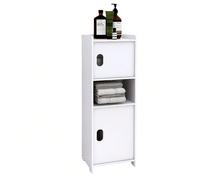 Meuble de salle de bain, meuble de rangement, meuble de salle de bain indépendant avec porte et étagère pour salon, chambre, cuisine, couloir, etc., blanc Description.Matériau : panneau bois-plastique
