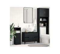 vidaXL Meuble de salle de bain Noir Chêne 80x33x60 cm Bois d'ingénierie Design contemporain