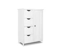 Meuble de salle de bain rangement 4 tiroirs 1 porte 82x55x30cm blanc