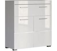 trendteam Commode de salle de bain Amanda - 2 portes 1 tiroir - Blanc brillant - L73xP31xH79 cm