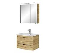 Meuble de salle de bain série Pelipal 7045 SET-167-021 Chêne Halifax pores synchronisés, poignée chromé , 71 cm
