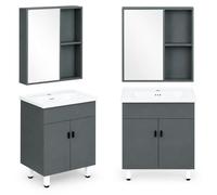 Meuble de salle de bain sur pied avec vasque + miroir, ensemble ModernHome