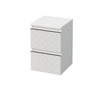 Meuble de salle de bain suspendu avec décor 3D, SAT Cube Way, 32,5x51x33 cm blanc mat (CUBE3DN322ZBP)