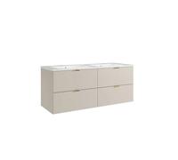 Meuble de salle de bain suspendu avec vasque à encastrer - Beige - 120 cm - LAVENA