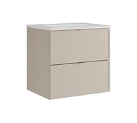 Vente-unique - Meuble de Salle de Bain Suspendu avec Vasque à encastrer - Beige - 60 cm - ONDIL
