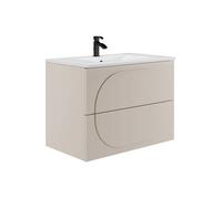 Vente-unique - Meuble de Salle de Bain Suspendu avec Vasque à encastrer - Beige - 80 cm - VUTOMA
