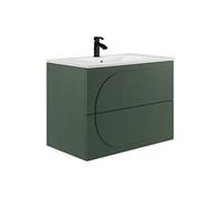 Vente-unique - Meuble de Salle de Bain Suspendu avec Vasque à encastrer - Vert - 80 cm - VUTOMA