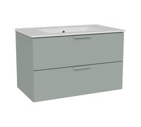 Meuble de salle de bain suspendu avec vasque à encastrer - Vert amande - L80 cm - AVORELI