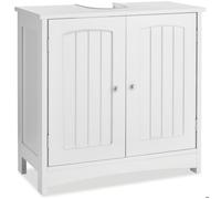 tectake® Meuble sous lavabo Meuble de Rangement de Salle de Bain Traditionnel 62 x 30 x 60 cm 2 Portes, Armoire Salle de Bain Toilette Rangements sous évier Petit Meuble WC ou sous Vasque
