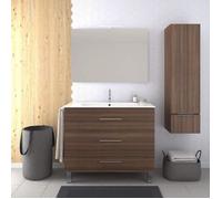 Meuble de salle de bain VÁLI 70CM Frêne tea avec plan vasque, miroir et colonne. Avec porte serviettes en cadeau!!!