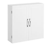 Meuble de Salle de Bain - VASAGLE - Placard Mural - Blanc Mat - Style Scandinave Moderne - 60 x 18 x 60 cm
