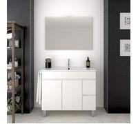 Meuble de salle de bain VIDAR 70CM Blanc avec plan vasque et miroir. Avec porte serviettes en cadeau!!!