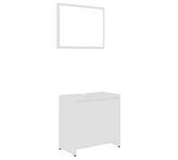 Meuble de salle de bain - vidaXL - 802651 - Blanc - Bois d'ingénierie - Montage facile