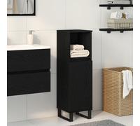 Meuble de salle de bain vidaXL Chêne noir 30x30x100 cm Bois d'ingénierie