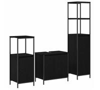 Meuble de salle de bain - vidaXL - Chêne Noir - Bois d'ingénierie - 36x35x165 cm - Avec miroir - Avec étagère