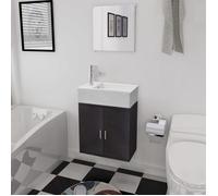 VidaXL Meubles salle de bains noir 3 pièces