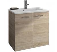 Meuble de salle de bains 60 cm suspendu Angelo - 2 portes - Chêne Bardolino Néova