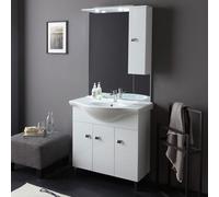 MEUBLE DE SALLE DE BAINS DE 85 CM À POSER AU SOL, BLANC BRILLANT | SMERALDO