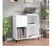 Meuble de salon - AKOZON - Armoire à disques - Bois d'ingénierie - Métal - Blanc - 84,5x38x89 cm