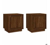 Meuble de téléphone - BEST-HOME - Tables de chevet 2pcs - Chêne marron - 44x35x45cm - Bois d'ingénierie - Meuble de chambre 3_710809
