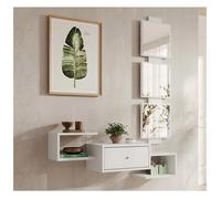 Meuble d'entrée 1 Tiroir avec Miroir Console d'Entrée Finition en couleur Blanc Mate L 99 5 x P 22 x H 145 cm Modèle Neo
