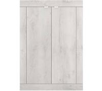 Meuble d'entrée 2 portes 4 étagères aspect bois blanchi - ROVICA - ALTOBUY Gris