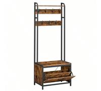 Meuble d'Entrée avec Banc, 9/7 Crochets et Étagère, Porte-Manteaux, Vestiaire, pour Couloir, Chambre, Style Industriel, Marron Rustique et Noir À propos de cet article[Meuble d'entrée multifonctionnel
