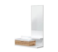 Meuble d'entrée avec miroir et tiroir - Longueur 81 x Profondeur 29 x Hauteur 116 cm --