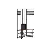 VEVOR Meuble d'entrée 180 cm – Porte‑manteaux, étagère chaussures, marron rustique