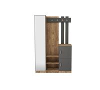 Concept Usine Meuble d'entrée Anka design bois et gris avec miroir