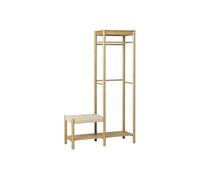 Meuble d'entrée Penderie Étagères à chaussures Assise ALTOBUY WICKER en bambou Marron 95x36x165cm Marron