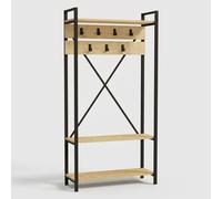 Toilinux - Porte manteau design industriel Sapphire - L. 90 x H. 180 cm - Noir - Sapphire naturel G