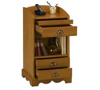 Meuble d'Entrée Téléphone Pin Miel 3 Tiroirs 1 Niche L 47 H 82 P 42.5 cm | L 47 cm, H 82 cm, P 42.5 cm