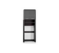 Meuble dessus de machine à laver pour salle de bain gris brillant Kelia Gris G
