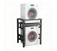 Meuble Dessus Machine a Laver etagere machine a laver rangement étagère Superposition Linge Rangement pour Machine à Laver - Réglables Capacité de Charge 300kg pour Balcon Buand BlackFrame+BlackTop A