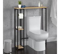 IDMARKET Meuble dessus WC avec placard DETROIT design industriel