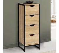 Meuble De Rangement 4 Tiroirs Detroit 30 Cm Chiffonnier D'appoint Design Industriel