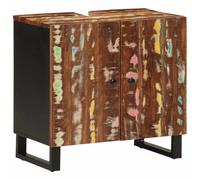 Meuble D'évier de Taille Moyenne, Aspect Rustique en Bois de Manguier Massif, Espace Généreux pour Les Essentiels, Assemblage Facile, Fixation Murale pour Plus de sécurité, (Multicolore)