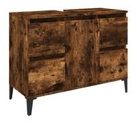 Meuble d'évier - vidaXL - caisson sous évier - bois d'ingénierie - chêne fumé - 80 x 33 x 60 cm - 4 tiroirs - 1 compartiment{sht59w}