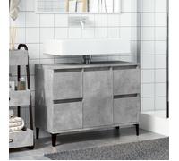Meuble d'évier - vidaXL - Gris béton - 80x33x60 cm - Bois d'ingénierie - 4 tiroirs - 1 compartiment avec porte