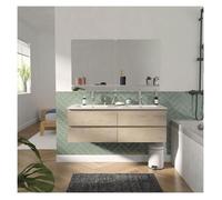 Meuble double vasque SORRENTO suspendu avec plan céramique 120cm