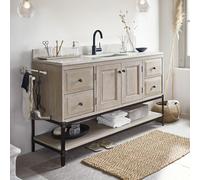 Meuble et vasque Bayeaux gris/noir/blanc H/L/P env. 102/130/56 cm