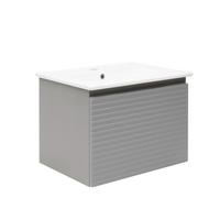 Meuble et vasque de salle de bain strié Naturel Savona 58x43x44,8 cm gris mat (SAVONA60GM)