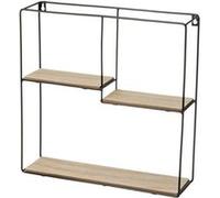 Meuble étagère avec 3 tablettes en bois coloris naturel et métal noir - Longueur 40 x Profondeur 10 x Hauteur 40 cm- JUANIO - Bois G